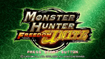 Monster Hunter Freedom Unite (EU) screen shot title